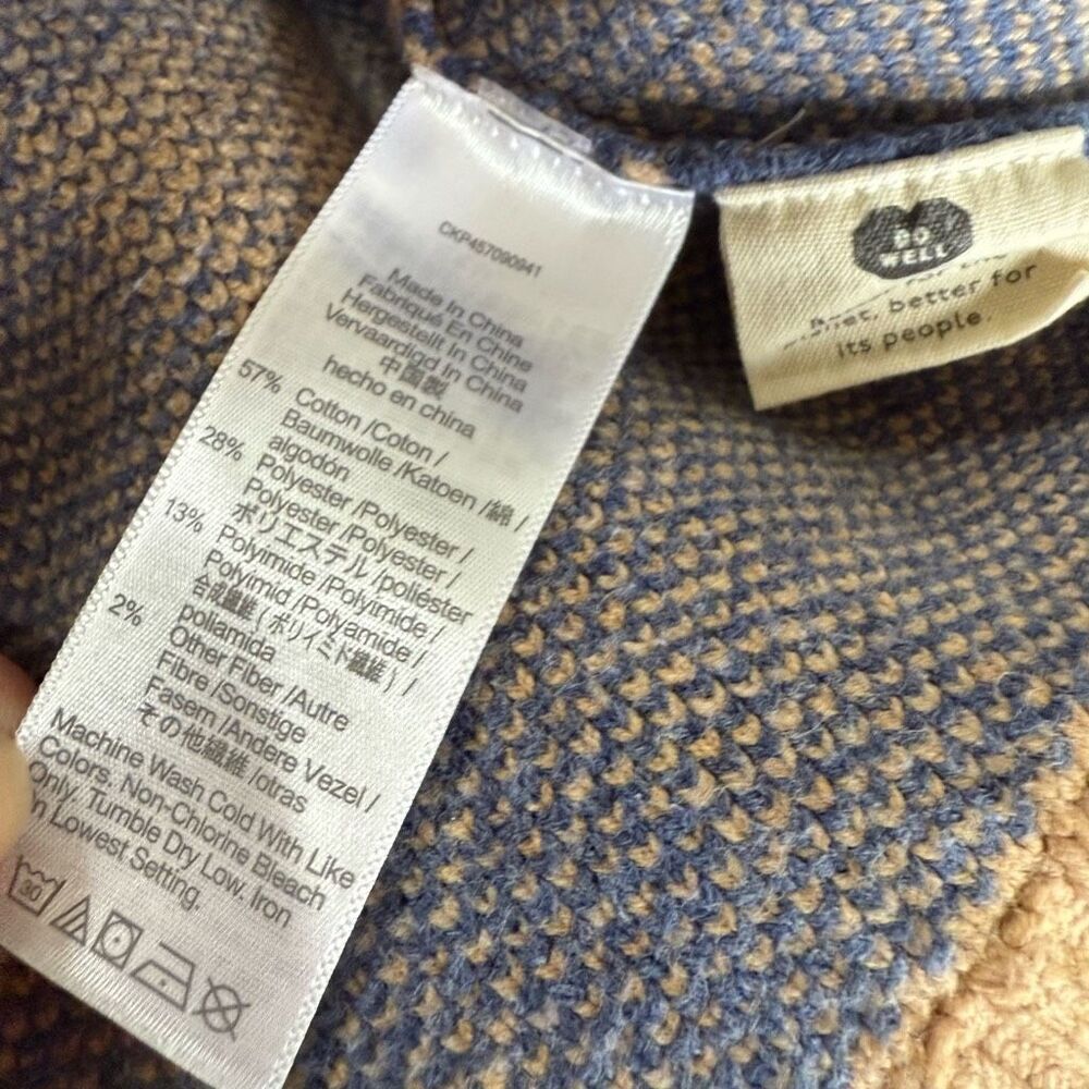 NWOT Madewell Bayberry Cardigan Sweater in Buffalo Check Beige Blue $110 XS - Picture 9 of 10
